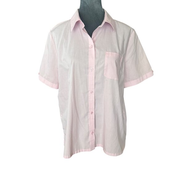Foxcroft Tops - Foxcroft For Appleseeds Womens Wrinkle-Free Pink Button-Down Shirt Size 12